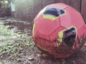 雨天のサッカー