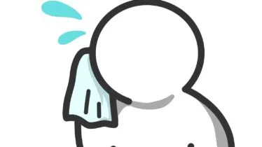 汗を拭く人